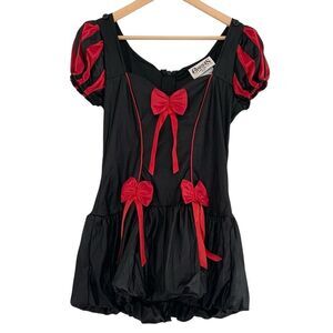 Charades Darkside Snow White Gothic Black Red Mini Dress Costume NEW Teen 12-14